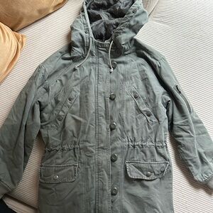 American Eagle Outfitters Olive Hooded Jacket